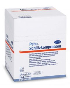 Peha Schlitzkompressen, 7,5x7,5cm steril, 25x2 Stück